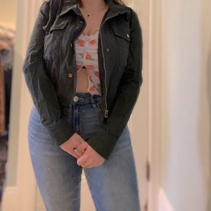 Forest Green Zip-Up Blazer